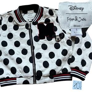 Disney x Pippa and Julie Polka Dot Mickey Mouse Jacket Kids Sz 5